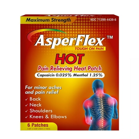 ASPERFLEX™ HOT PAIN RELIEF PATCH CAPSAICIN AND MENTHOL - 5 Patches