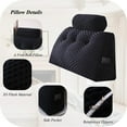 thumbnail image 3 of ShadeMart Black 39" L x 8" W x 20" H Wedge Headboard Pillows with 1 Head Roll Pillow Bed Wedge Pillow for Headboard Large Bolster for Bed Rest Reading Pillows Backrest Pillows, 3 of 6
