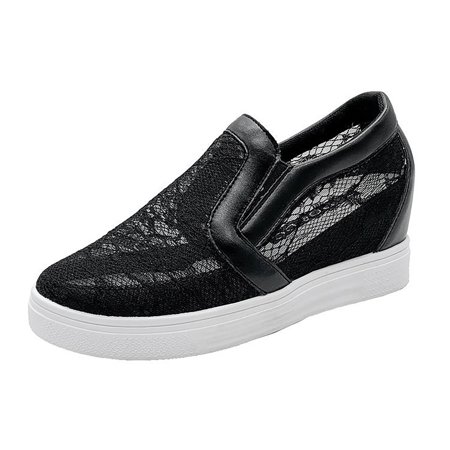 

Mackneog Women s Internal Increase Pullover Flower Breathable Non Slipsingle Shoes Casual Shoes Lazy Shoes Women s sandals Black 37 Gift on Clearance