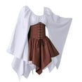 Medieval Costume For Womens Trumpet Sleeve Irish Shirt Dress With