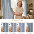 thumbnail image 3 of H.VERSAILTEX Linen Light Filtering Curtains 2 Panel Sets 63" Long - Semi Transparent Privacy Sheer Curtains for Living Room Bedroom, Stone Blue, 52" x 63", 3 of 6