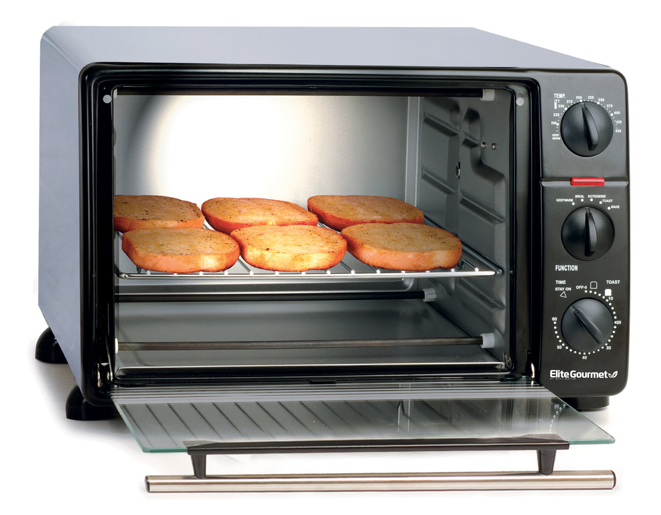 Elite Cuisine ERO-2008S Pro 23 Liter Toaster Oven w/Rotisserie & Grill/Griddle 