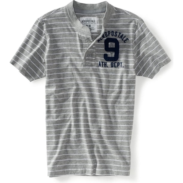 Playera gráfica a rayas Aeropostale Hombre Gris Extragrande