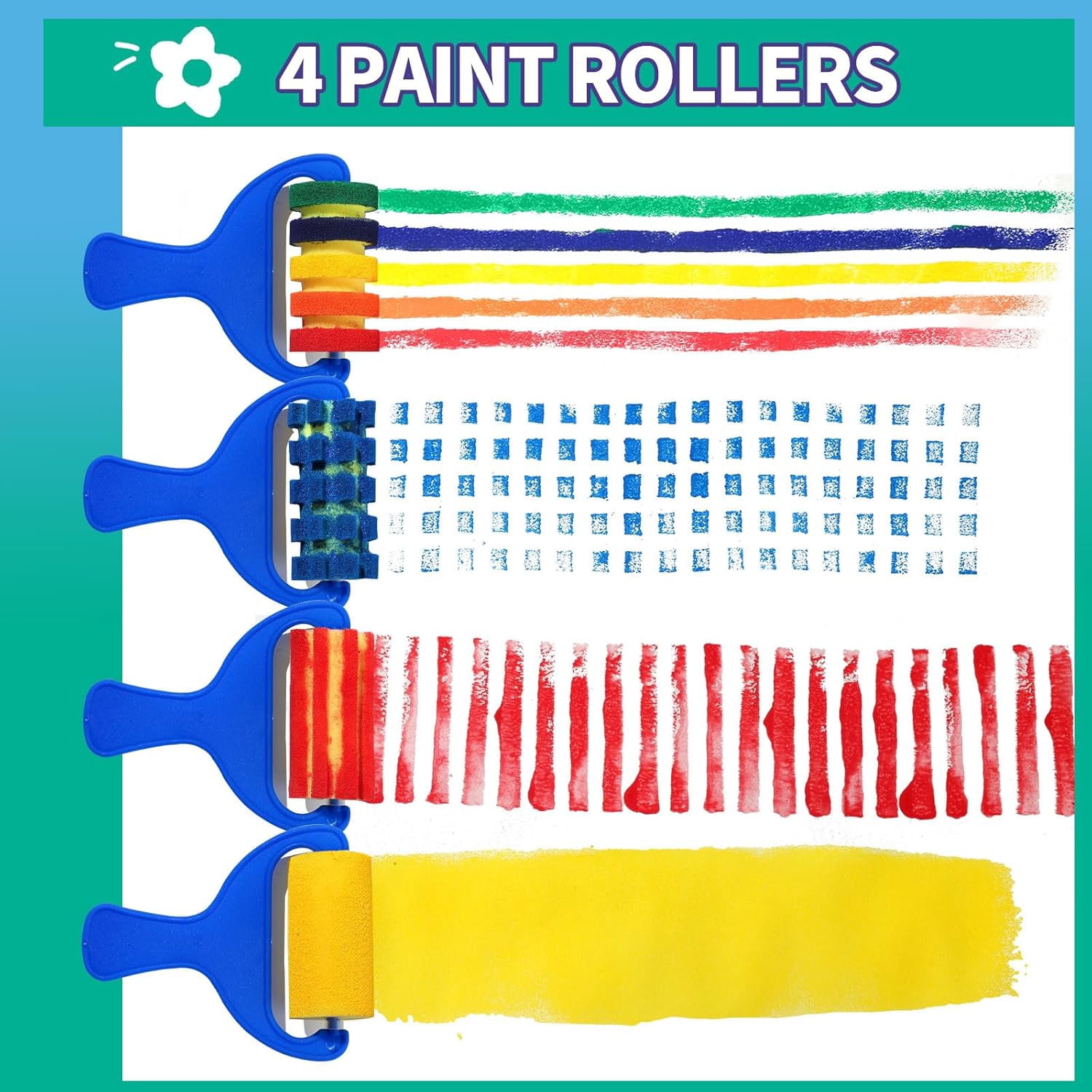 Paint Sponges for Kids, 39pcs Early Learning Toddlers Sponge Paint Brushes Stamps Foam Art Craft Drawing Tools