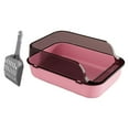 thumbnail image 1 of Cat Litter Box Anti Splashing Kitty Litter Pan Detachable Semi Enclosed Portable Pink, 1 of 8