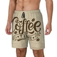 thumbnail image 2 of Uemuo Coffee Time (2) Pattern Mens Swim Trunks Quick Dry Board Shorts with Mesh Lining, Stretch Beach Shorts Quick Dry No-Chafing Board Shorts-, 2 of 9