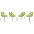 thumbnail image 4 of LeisureMod Dining Chair with Molded Polypropylene Seat and Chrome Legs Tree-Inspired Cutout Back Design Stackable for Modern Home, Kitchen, Cafes Asbury Collection, 4 of 15