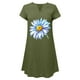 thumbnail image 4 of Sexy Vestidos Cortos de Verano para las Mujeres 2025 Moda Suelta de Ocio Vestido de Manga Corta con Cuello en V, Vestido Casual de Rodilla, 4 of 6