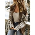 thumbnail image 6 of Asyoly Womens Plaid Shirts Color Block Shacket Jacket Long Sleeve Button Down Oversized Shirt Coats With Pockets, 6 of 7