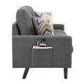 thumbnail image 4 of Abella Modern Dark Gray Fabric Loveseat with USB Charging Ports & Pillows, 4 of 5