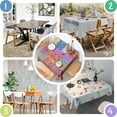 thumbnail image 4 of Colorful Pioneer Flower Patchwork Square Tablecloth,Waterproof Square Table Cover,Wipeable Spillproof Washable Table Cover for Home Kitchen Party Decor 42"X42"(107x107cm), 4 of 6
