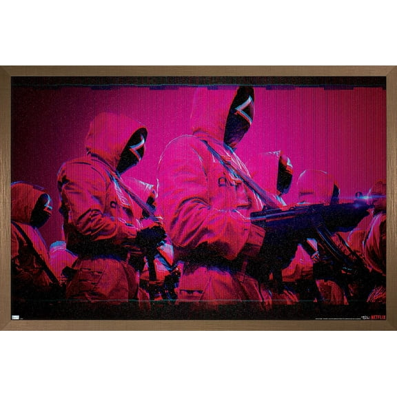 Netflix Squid Game: Season 2 - Red Guards Wall Poster, 14.725" x 22.375" Framed