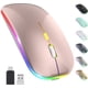 thumbnail image 1 of Ratón Bluetooth de modo dual, portátil silencioso, carga inalámbrica, ratón silencioso emisor de luz, 1 of 5