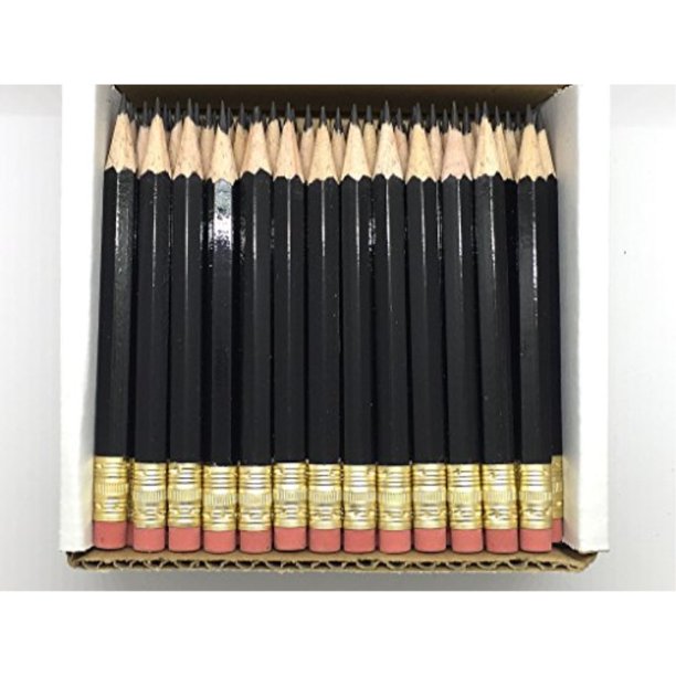 Express Pencils Half Pencils with Eraser Golf, Classroom, Pew, Short