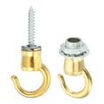 thumbnail image 4 of Uxcell 37mmx23mm Ceiling Hook, 2 Pack Screw Hooks Light Fixtures Accessory for Hanging Plants, Chandeliers, Gold Tone, 4 of 4