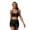 Black, variant on Women 2 Piece Swimsuits with Boy Shorts, Tie Front Push-up Bikini Sets Seamless High Waisted Shorts with Pockets Bathing Suit