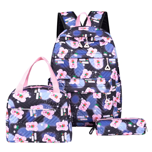 Mochila para ordenador portátil con bolsa de almuerzo y estuche para lápices, conjunto de mochila escolar multifuncional para niños de primaria y secundaria, 3 uds.