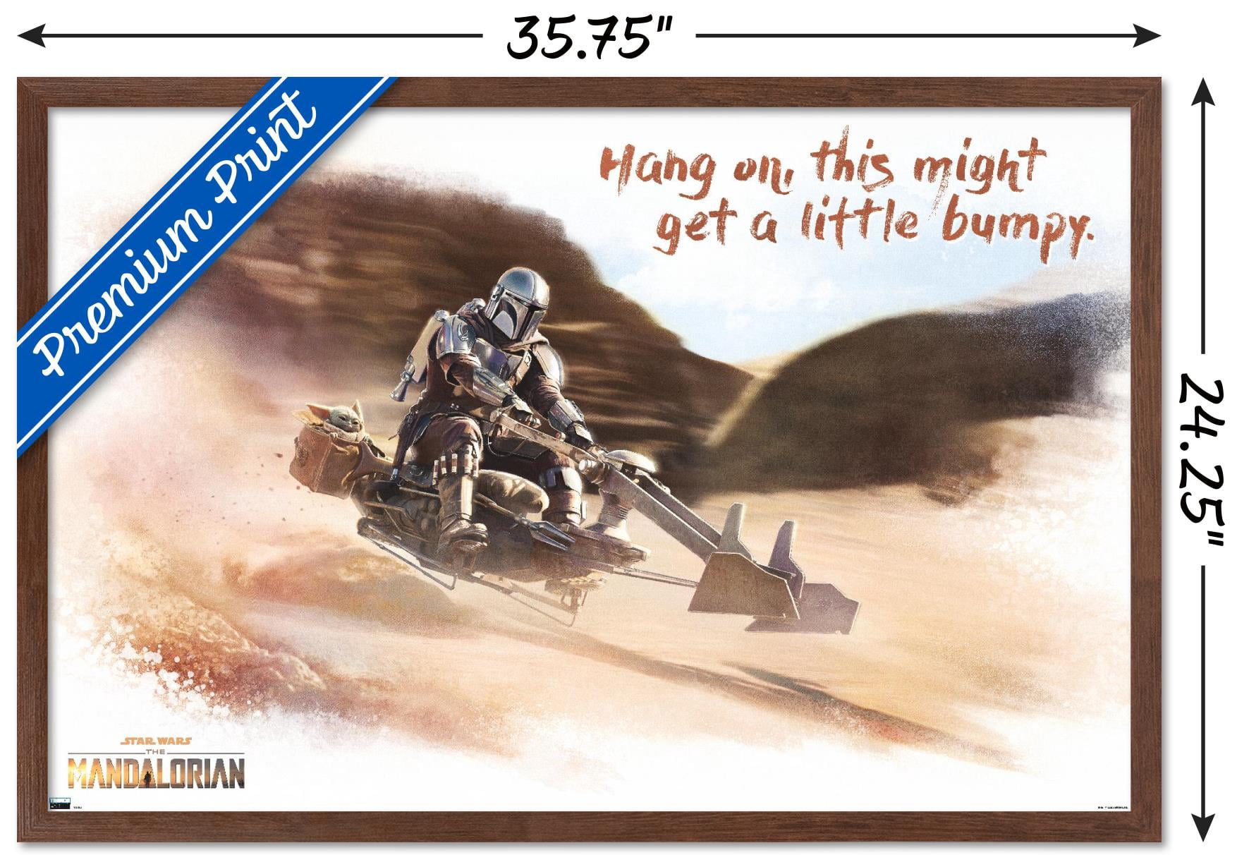 Star Wars: The Mandalorian - Ride Wall Poster, 22.375" x 34", Framed
