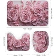 thumbnail image 3 of Beautiful Pink Roses Shower Curtain Sets with Rugs Toilet Lid Cover and Bath Mat Colorful Romantic Floral Shower Curtains with 12 Hooks Waterproof 4 Piece Bathroom Decor Set, 3 of 8