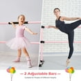 thumbnail image 5 of Gymax Freestanding Ballet Barre Adjustable Double Stretching Dance Bar Pink, 5 of 10