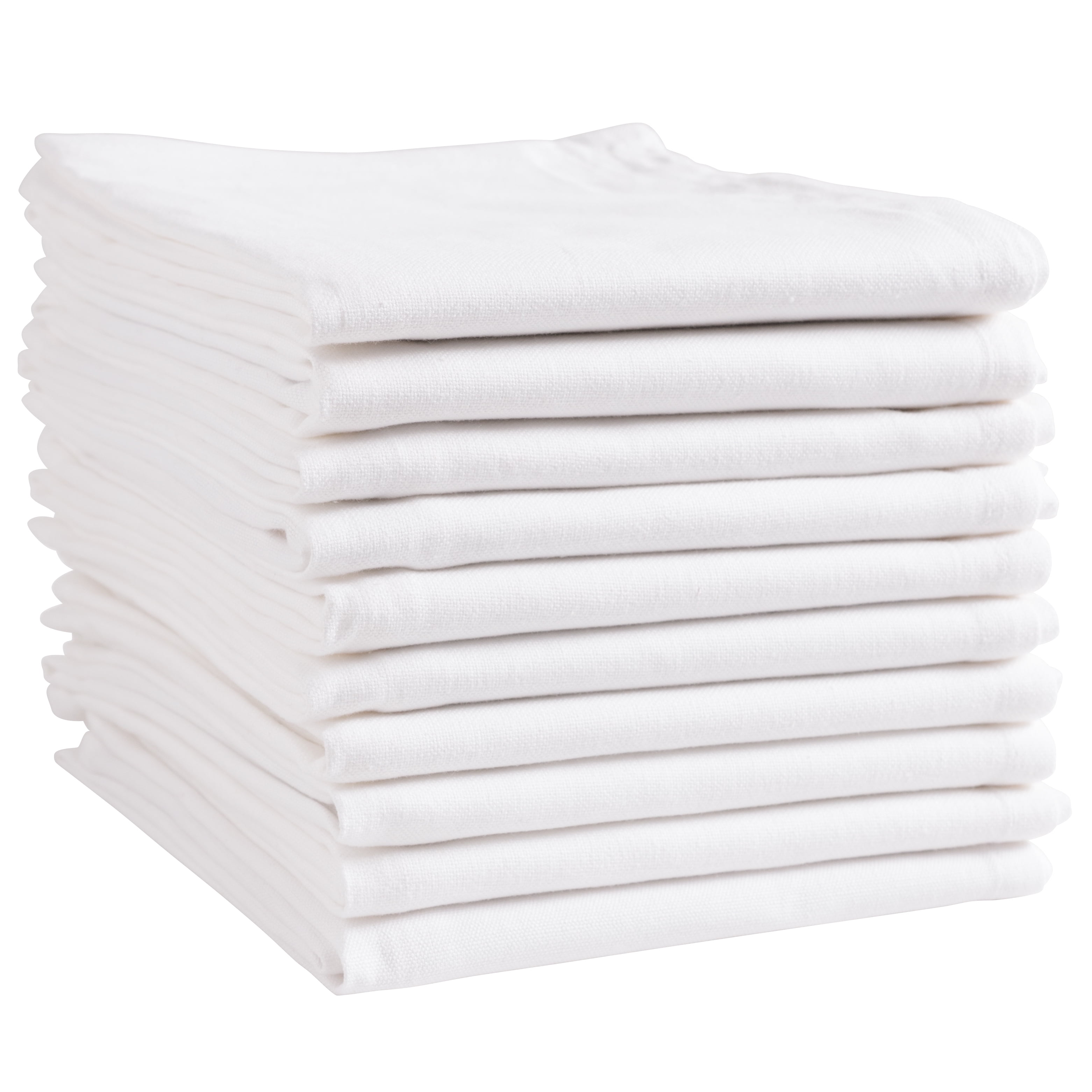 KAF Home White Kitchen Towels, 10 Pack, 100% Cotton - 20 x 30, Soft and Functional, Baking, Cooking, Cleaning, Printing, Monogramming, and Embroidery