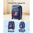 thumbnail image 2 of KFFKFF Ensemble de Bagages pour Enfants, 2 Pcs, Valise Rigide à Roulettes de 18 Po avec Sac à Dos à Coque Rigide, Ensemble de Bagages Cabine pour Enfants Dinosaure, Approuvé par les Compagnies Aériennes, 2 of 9