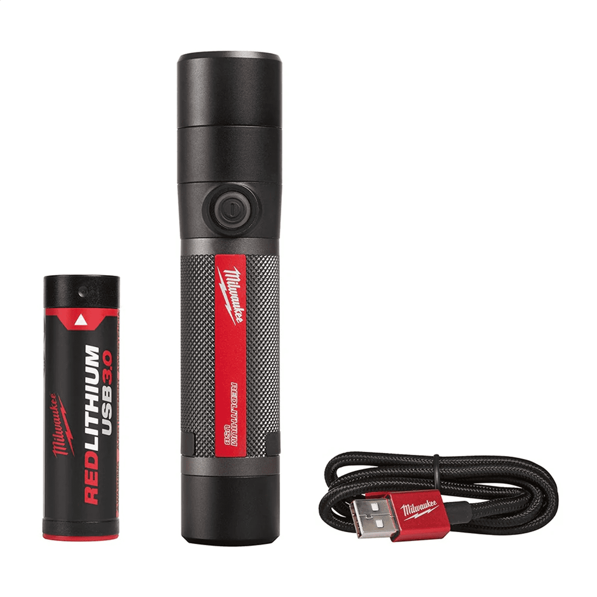 milwaukee 2000l flashlight Milwaukee 2162-21 Red Lithium USB 2000L Slide Focus Flashlight