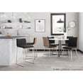 thumbnail image 5 of Mason Contemporary Dining/accent Chair with Swivel in Stainless Steel, Walnut Wood, and Black Faux Leather by LumiSource - Set of 2, 5 of 13