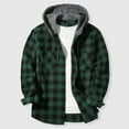 thumbnail image 2 of Long Sleeve Hooded Shirts For Men Men Fall Outfits Flannel Hoodie Plaid Shirt Long Sleeve Button Down Casual Shirt Jacket Lightweight Fall Shacket, 2 of 9