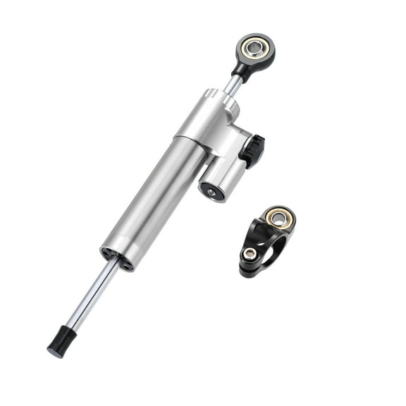Unique Bargains Universal Motorcycle Steering Damper Silver Tone Adjustable Linear Stabilizer for Scooters Steetbike