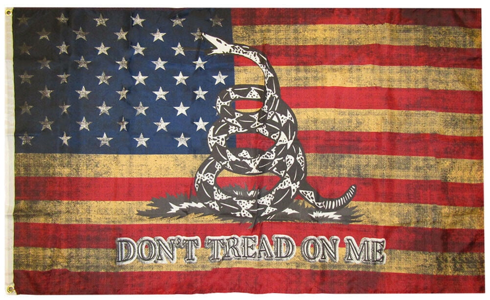 Gadsden Don/'t Tread On Me Vintage Woven Poly Nylon Double Sided 3x5 3/'x5/' Flag