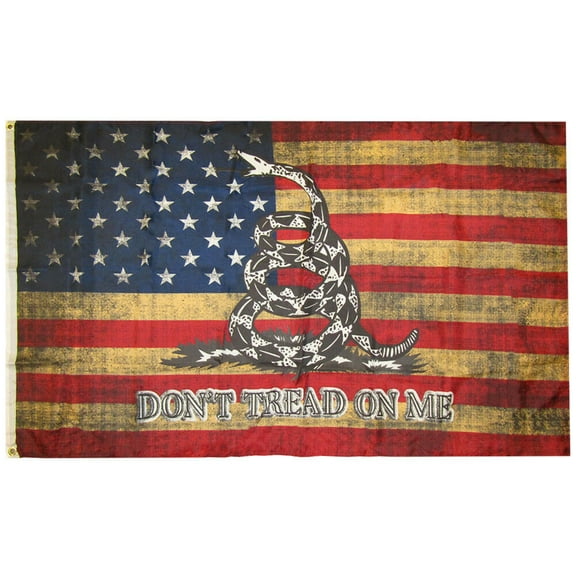 American Gadsden Don't Tread On Me Vintage 100D Woven Poly Nylon 3x5 3'x5' Flag