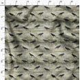 thumbnail image 3 of Soimoi Green Velvet Fabric Crow Bird Print Sewing Fabric BTY 60 Inch Wide, 3 of 6