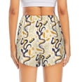 thumbnail image 2 of Lsque Snake And Floral Printed Women's Running Shorts with Liner Pockets,Elastic Quick Dry Workout Athletic Gym Yoga Shorts,Womens High Waist Shorts-Medium, 2 of 9