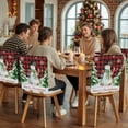 thumbnail image 5 of Christmas Snowman Chair Covers Set of 1 Winter Xmas Pine Tree Snowflakes Red Plaid Chair Back Covers Stretch Removable Washable Slipcovers Protector for Dining Room Kitchen Party Decor, 5 of 5