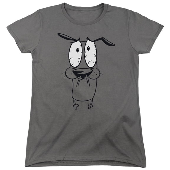 Courage The Cowardly Dog Scared S/S Women's T-Shirt Charcoal