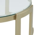 thumbnail image 4 of Weston Home Cava 36" Matte Gold Finish Metal Coffee Table with Clear Glass Top, 4 of 5