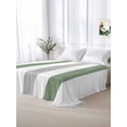 thumbnail image 5 of Sage Green Grey Striped Queen Size Flat Sheet, Wrinkleproof & Fadeproof Cooling Flat Bed Sheet Only, Minimalist Farmhouse Stripe Breathable Soft Bedding Top Sheets 90 x 102 Inches, 5 of 8