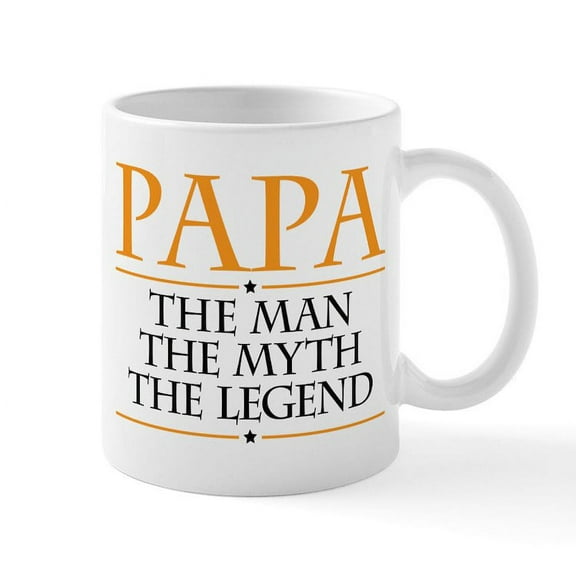 CafePress - Papa Man Myth Legend Mugs - 11 oz Ceramic Mug - Novelty Coffee Tea Cup