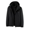 thumbnail image 3 of Momasggi Men's Waterproof 3 in 1 Ski Jacket Warm Fleece Lined Winter Snow Coat Big and Tall Windproof Hooded Raincoat with Pockets Black 2XL, 3 of 9