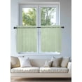 thumbnail image 4 of Sage Green Striped Tier Curtains 36 Inch Length,Sheer Curtains for Bedroom Living Room Window Modern Simple Farmhouse Beige Rod Pocket Drapes Kitchen Curtains Small Half Window 27.5"x36" 2 Panels, 4 of 6