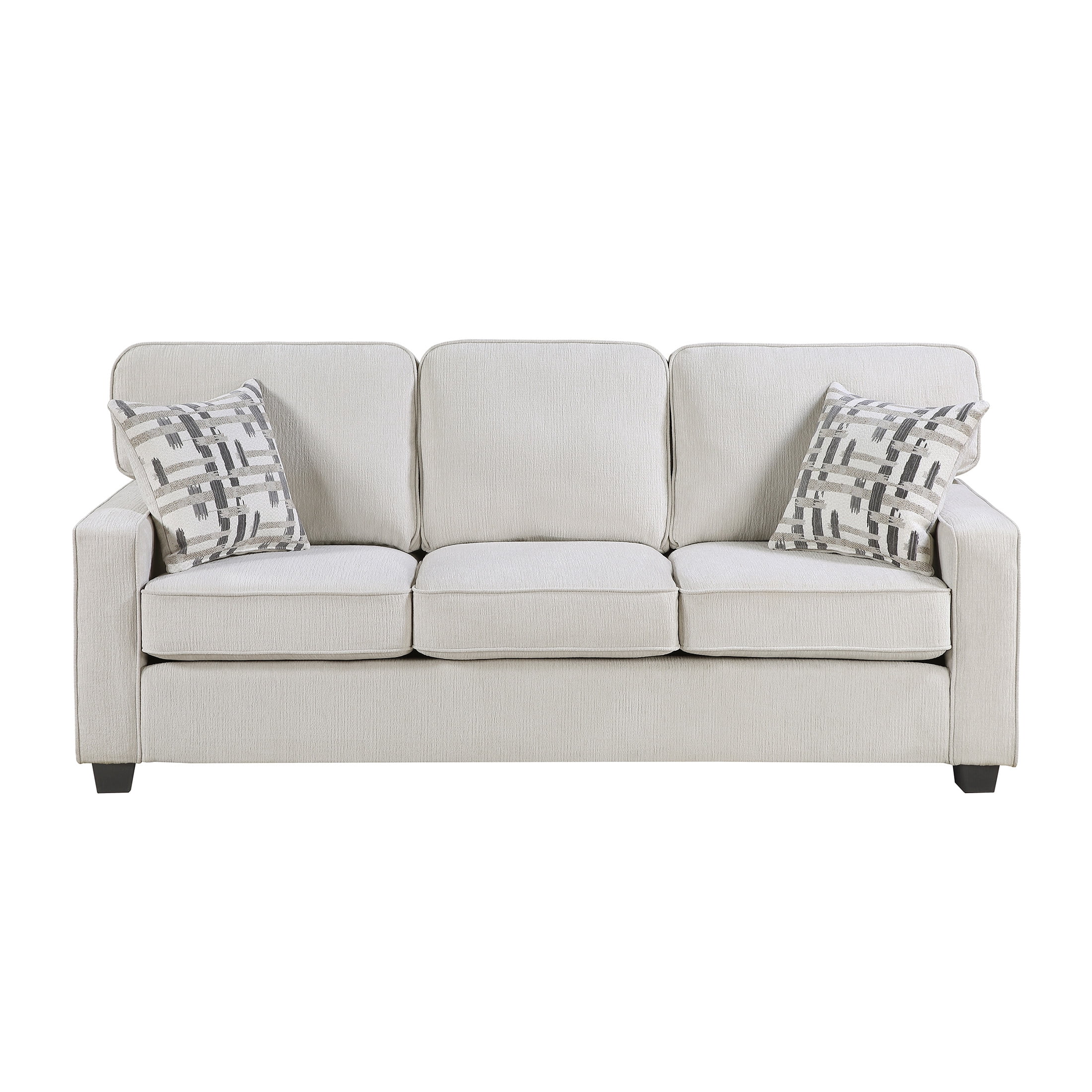 OakvillePark Alvera Chenille Sofa with 2 Pillows, Beige