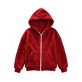 thumbnail image 4 of Girls Fleece Hooded Jacket Loose Fit Long Sleeve Coats With Pocket Teen Warm Winter Outerwear Clothes 5-15 Years, 4 of 5