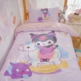 thumbnail image 3 of Sanrio Cinnamoroll Kuromi My melody ropa de cama para estudiantes, juego de cuatro piezas de dibujos animados, Sábana de cama para dormitorio para niñas, funda de edredón, juego de tres piezas, 3 of 5