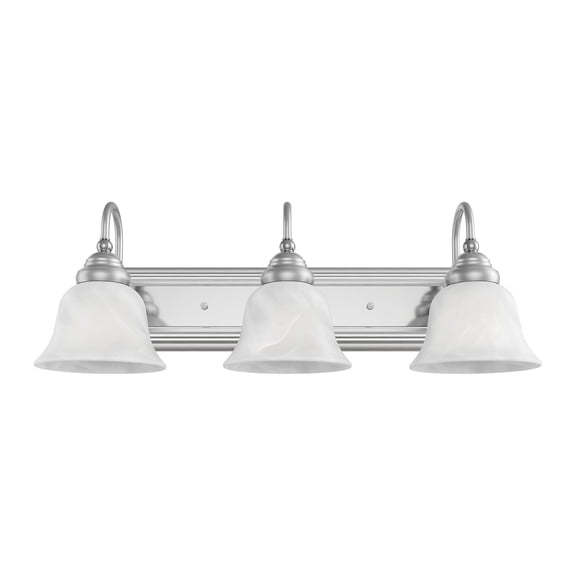 Livex Lighting Belmont 3 Bath Light in Brushed Nickel Finish with Chrome Insert