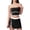 Black, variant on Two Pc Sets for Women Summer Plus Size Casual Outfits for Women with Adjustable Strap and Side-Slit Skirt, Shorts Sling Set