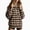 Brown, variant on Womens Plaid Fleece Snap Pullover Tops Stand Collar Loose Fit Sweatshirts Casual Winter Loungewear Fall Sweatshirt with Pocket Pink,L