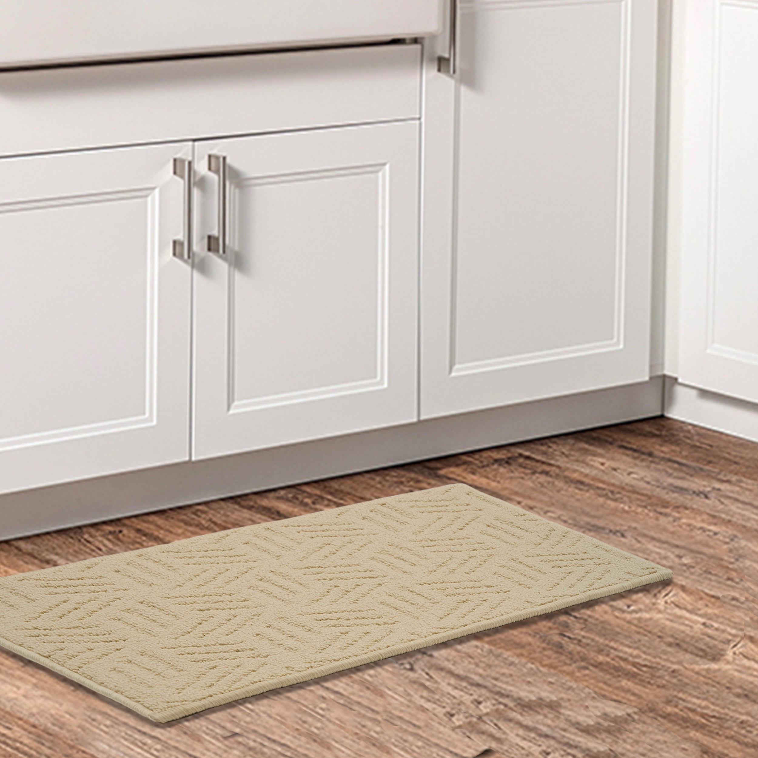 Mainstays Solid High Low Loop Kitchen Mat 18"x 27" Papyrus Beige