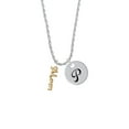thumbnail image 2 of Delight Jewelry Goldtone Small Mom Script Silvertone Script Initial Disc - P - Charm Necklace, 20"+3", 2 of 4
