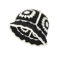 thumbnail image 2 of Deago Crochet Bucket Hat for Women Knit Handmade Foldable Floppy Beach Hat Fashion Cute Comfy and Casual (Black), 2 of 9